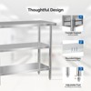 Winado 24 x 14 in. Stainless Steel Table with 2 Shelves - 3 of 4