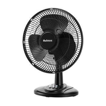 Holmes 12" Oscillating 3 Speed Adjustable Table Fan with Push Button Controls