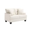 Faux Leather Loveseat Sofa with 2 Throw Pillows, Tufted Loveseat with Wooden Legs, Morden Sofa Suitable for Living Room, Office - Morden Fort - 3 of 4