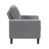 Corduroy Upholstered Accent Chair with Cushioned Seat and Exposed Wooden Legs for Living Room - 4 of 4