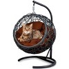 LAOTIES Indoor And Outdoor Cat Swing Bed with Stand,Hanging Rattan Wicker Egg Chair With Cushion,Cozy Hammock For Cats And Small Pets - 3 of 4