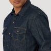Wrangler Men's Denim Long Sleeve Button-Down Shirt - Dark Denim Wash - 3 of 4