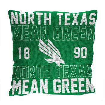 NCAA North Texas Mean Green Stacked Woven Pillow