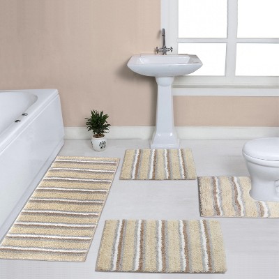 Home Weavers Glamour Collection 100% Polyester Microfiber Bathroom Rug, Non Slip Bath Mat Water Absorbent Soft Microfiber Shaggy Mat Machine Washable