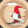Earth Rugs Suzanne Pienta Hand-Stenciled Skiing Gnome Round Jute Trivet - 3 of 3