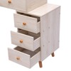 CAVINAS Vanity Desk Wooden Vanity with Charging Plug and USB Port, Upholstered Stool for Bedroom - 3 of 4