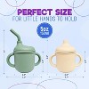 LunaLulinlk 2 pack Silicone Sippy Cups with Straws for Babies and Toddlers (Mint/Cream) - 2 of 4