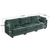 XXXL Chenille 3-Seater Deep Seat Sofa with Cloud-Soft Cushions and Side Pocket,111.4" Large Living Room Couch-Baofuwish - 4 of 4