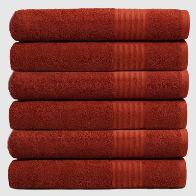 6pc Tri-Safe Bath Towel Set Red - Trident Group