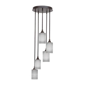 Toltec Lighting Empire 5 - Light Pendant in  Dark Granite with 4" Gray Matrix Shade - 1 of 1
