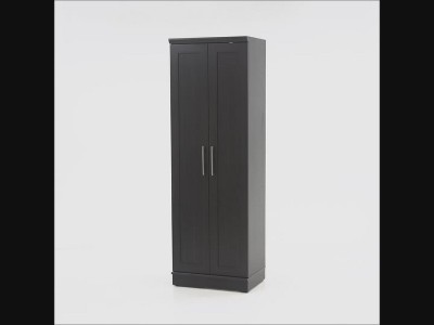 Soft White MDF Lockable Cabinet with 4 Adjustable Shelves