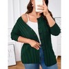 Clearlove Women's Cardigan Sweaters 2025 Fall Open Front Oversized Button Round Neck Loose Soft Knit Outwear - 2 of 4