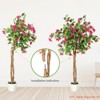 Artificial Bougainvillea Tree, 4FT/5 FT/6 FT Faux Tree w/Stable Planter for Indoor & Outdoor, Realistic Fake Plants w/ Pink Flowers & Wood Trunk - 4 of 4