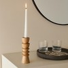 Natural Wood Candle Holder - Rustic Wooden Taper Candlestick Holder for Dining Table Centerpieces, Coffee Table Styling, and Home Accents - 8", Tan - 2 of 4
