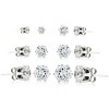 Women's Polished Cubic Zirconia Stud Steel Earrings Set 6pc - ELYA - 2 of 3