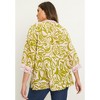 June + Vie by Roaman's Women's Plus Size Lace-Trim Crinkle Blouse - 3 of 4
