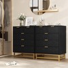 Whizmax 5 Drawer Dresser for Bedroom, Wood Dresser＆Chest of Drawers, Modern Dressers with Gold Metal Handles for Living Room, Hallway, Entryway - 2 of 4