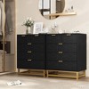 Whizmax 5 Drawer Dresser for Bedroom, Wood Dresser＆Chest of Drawers, Modern Dressers with Gold Metal Handles for Living Room, Hallway, Entryway - image 2 of 4