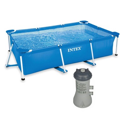 Intex 86" x 59" x 23" Rectangular Swimming Pool + 1000 GPH Filter Pump System