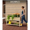 Raised Garden Bed w/Legs and Wheels, Wooden Raised Planter Box with Storage Shelf, Protective Liner, Mobile Elevated Wood Planter for Backyard, Patio - 2 of 4