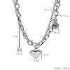 Silver Titanium Steel Multi - Charm Modern Unisex Necklace - 4 of 4