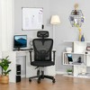 Vinsetto High Back Ergonomic Home Office Chair, Mesh Task Chair with Lumbar Back Support, Reclining Function, Adjustable Headrest, Arms, Black - 3 of 4