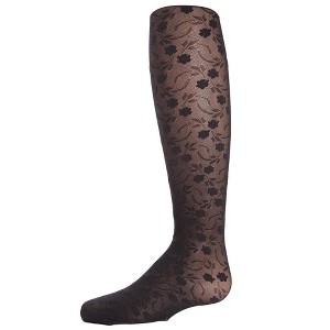 Memoi Sweet Blossoms Girls Sheer Floral Lace Pantyhose - 1 of 1