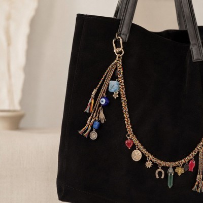 Alilang Women's Boho Bag Charm Chain Multicolor Woven Purse Accessory with Tassels and Charms - Many Colors — фото 2