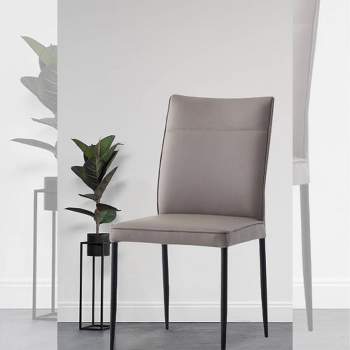 19" Rashard Dining Chair Smoky Leather and Black Finish - Acme Furniture