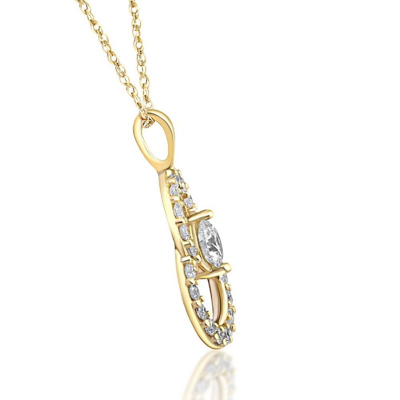 Pompeii3 1/2Ct T.W. Circled By Love Diamond Pendant 10k Yellow Gold Women's Necklace, 2 of 5