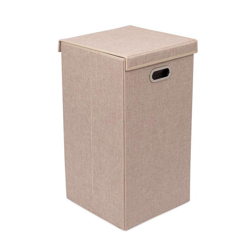 BirdRock HomeSingle Laundry Hamper with Lid and Removable Liner - Cream, 2 of 8