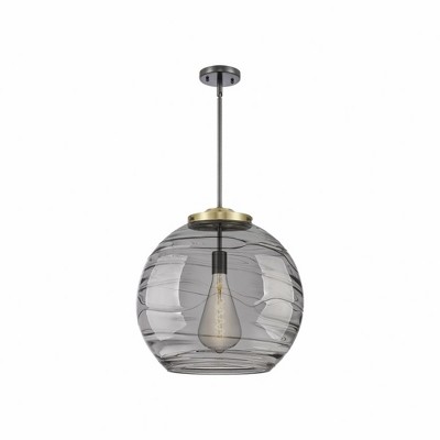 Athens Deco Swirl - 1 Light Pendant In Industrial Style-19.5 Inches Tall and 17.88 Inches Wide