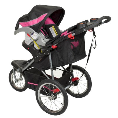 Bubble Gum Pink All-Terrain Jogging Stroller with Steel Frame