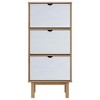 vidaXL Shoe Cabinet Brown and White Solid Pine Wood and Engineered Wood - 4 of 4