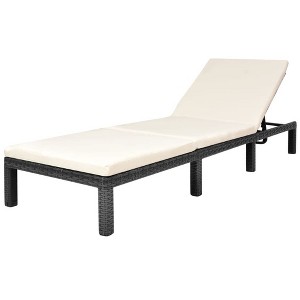 vidaXL Sunlounger Black PE rattan Standard Removable Covers - 1 of 4