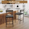 Bar Stools Set of 4, Modern Tall Counter Stool, Faux Leather Upholstered Barstools, Dinning Chair for Kitchen Bar Dining Room, Gray - 3 of 4