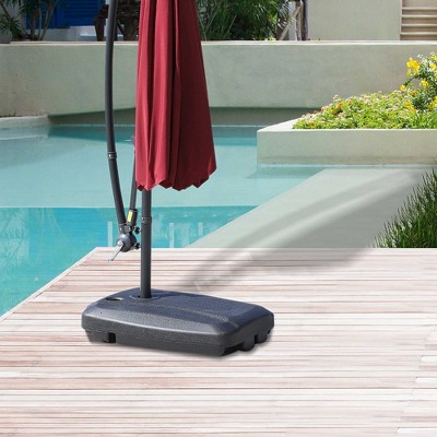 Black Heavy-Duty Plastic Wheeled Patio Umbrella Base