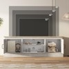 Farmhouse TV Stand for 65" TVs, Wood Entertainment Center Media Console with Storage Cabinets & Adjustable Shelves - 4 of 4