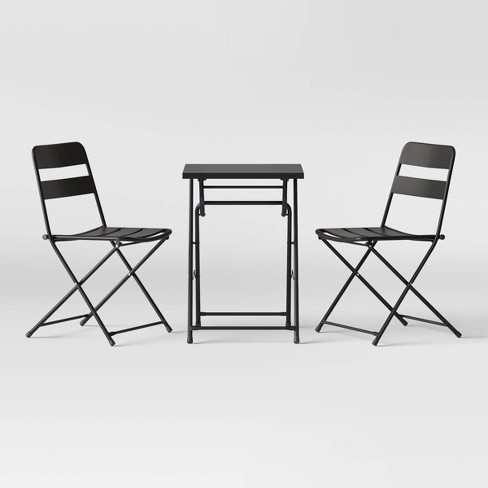 3pc Metal Slat Patio Bistro Set Room Essentials