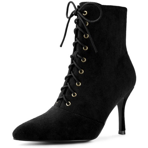 Pointed toe ankle on sale boots lace up