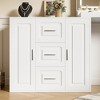 GlasFlength Stylish Multifunctional Vanity Tables with Ample Storage for Bedroom or Cloakroom Decor, Modern Design Style, White,59.1”*15.4”*54.2" - 2 of 4