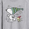Men's - Peanuts - Snoopy Woodstock Skate Long Sleeve Graphic T-Shirt - 2 of 4