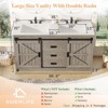 AMERLIFE Double Farmhouse Bathroom Vanity with Sink, with Sliding Doors & Drawers - 2 of 3