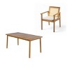 7 Piece Outdoor Dining Set with Cushions,Acacia Wood Patio Dining Set for 6,Rectangular 1 Patio Dining Table and 6 Chairs for Garden-Cuddlewood - 3 of 4