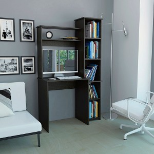 NicBex Home Office Desk 38.7" W Modern Computer Desk with 6 Open Storage Shelves and Wooden Frame for Office, Study, Living Room - 1 of 4