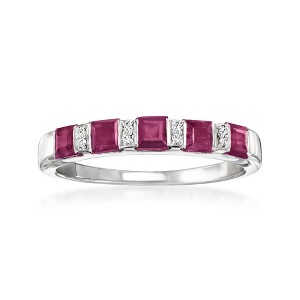 Ross-Simons 1.50 ct. t.w. Ruby Ring With Diamonds in Sterling Silver - 1 of 4