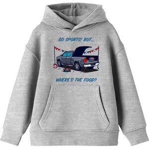 Go Sports! But Where's the Food? Kids Long Sleeve Hoodie - 1 of 2