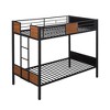 Twin Over Twin Bunk Bed with Safety Rail and Built-in Ladder for Bedroom - 4 of 4