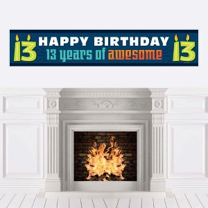 Big Dot of Happiness Boy 13th Birthday - Happy Birthday Official Teenager Decorations Party Banner - 1 of 4