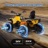 2 Seater Ride On Car, 24V Licensed Can-Am Electric ATV Car for Kids, 4 Wheeler Electric Toy Car with Bluetooth, Led, 5 Mph Max Speed, Yellow - 3 of 4